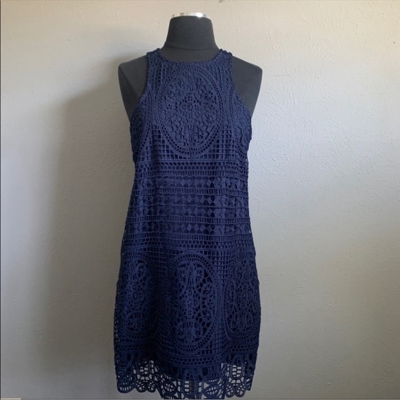 Lovers + Friends Caspian Lace Dress in Navy Blue Size Small - Picture 3 of 8
